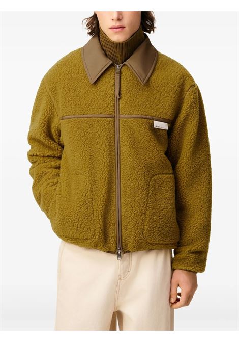 veste zippe jacket man green lichen AMI PARIS | HJK856.PL0040374